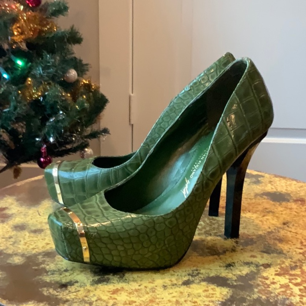 Leather Snake Skin Heels